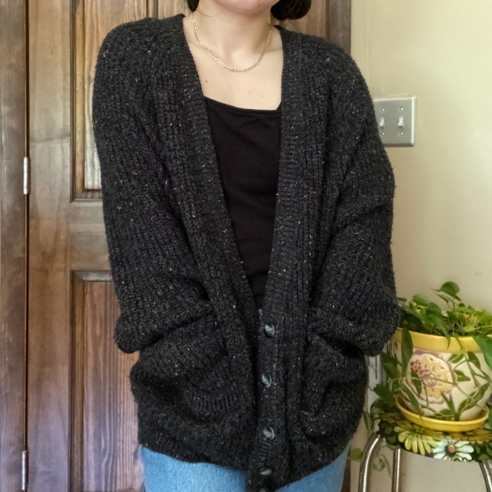 Gray Oversized Cardigan
